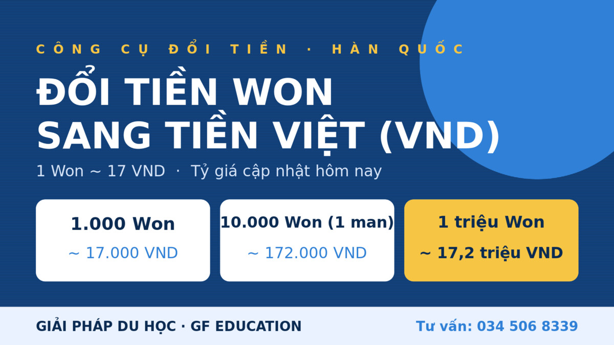 Công cụ đổi tiền Won Hàn Quốc sang tiền Việt Nam VND tỷ giá hôm nay