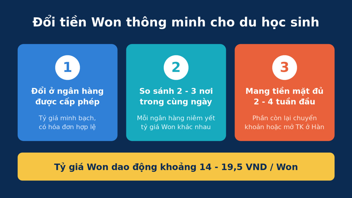 Kinh nghiệm đổi tiền Won cho du học sinh Hàn Quốc và lưu ý tỷ giá