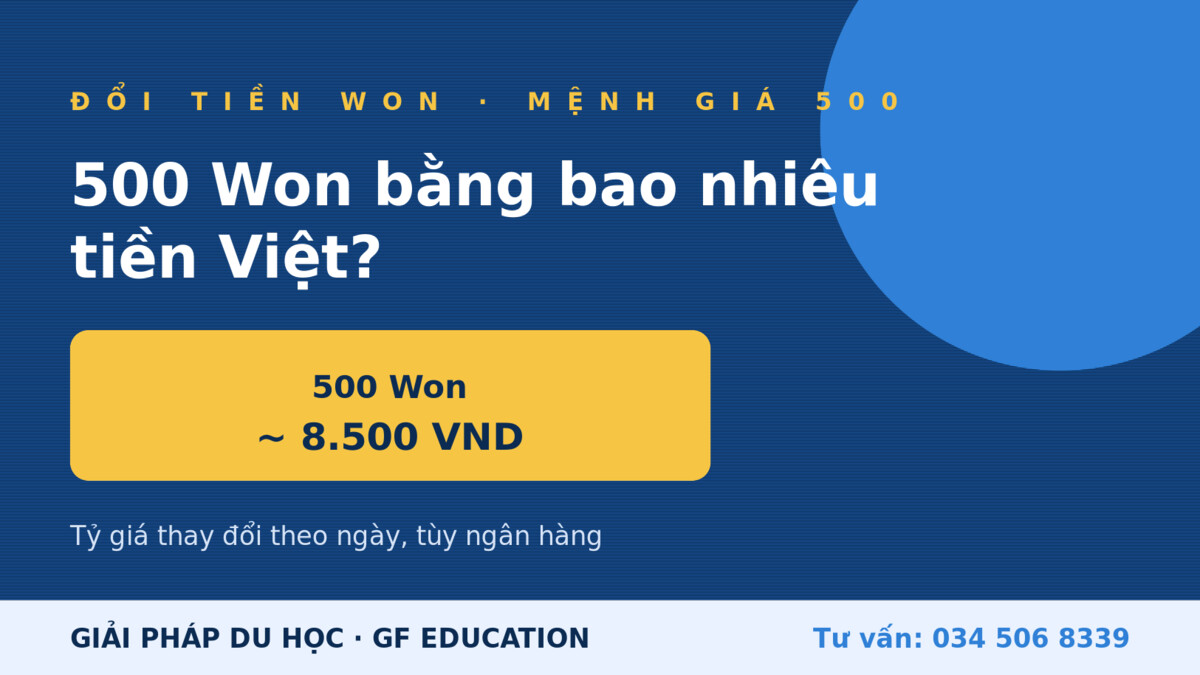 500 Won Hàn Quốc bằng bao nhiêu tiền Việt Nam VND